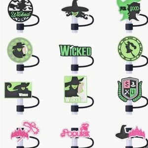 Wicked Elphaba Glinda Straw Toppers Set of 12